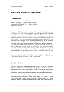 Validating Rule-based Algorithms László Lengyel