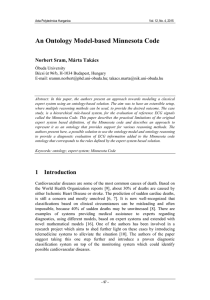 An Ontology Model-based Minnesota Code Norbert Sram, Márta Takács Óbuda University