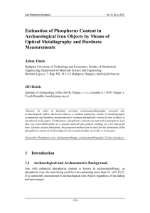 Estimation of Phosphorus Content in Archaeological Iron Objects by Means of