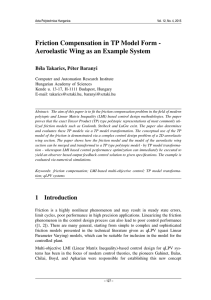 Friction Compensation in TP Model Form - Béla Takarics, Péter Baranyi