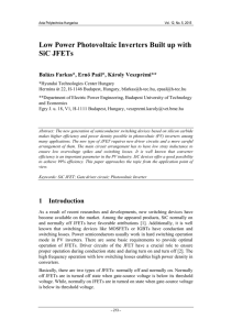 Low Power Photovoltaic Inverters Built up with SiC JFETs