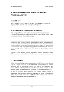 A Relational Database Model for Science Mapping Analysis Manuel J. Cobo