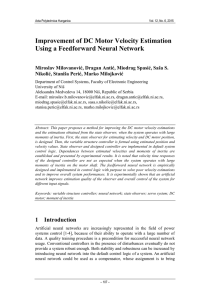 Improvement of DC Motor Velocity Estimation Using a Feedforward Neural Network