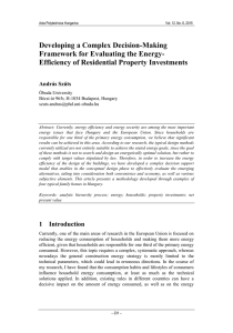 Developing a Complex Decision-Making Framework for Evaluating the Energy-