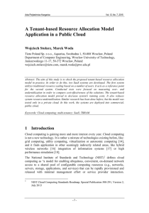 A Tenant-based Resource Allocation Model Application in a Public Cloud