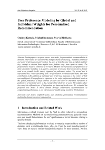 User Preference Modeling by Global and Individual Weights for Personalized Recommendation