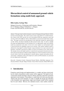 Hierarchical control of unmanned ground vehicle formations using multi-body approach