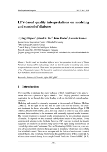 LPV-based quality interpretations on modeling and control of diabetes Gy¨orgy Eigner