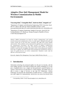 Adaptive Flow QoS Management Model for Wireless Communication in Mobile Environments Taeyoung Kim