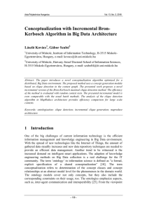Conceptualization with Incremental Bron- Kerbosch Algorithm in Big Data Architecture László Kovács