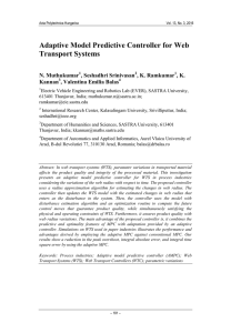 Adaptive Model Predictive Controller for Web Transport Systems N. Muthukumar , Seshadhri Srinivasan