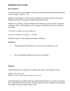 MACBETH STUDY GUIDE  Act 3 Scene 1