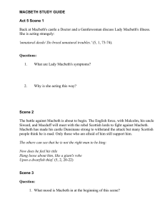 MACBETH STUDY GUIDE  Act 5 Scene 1