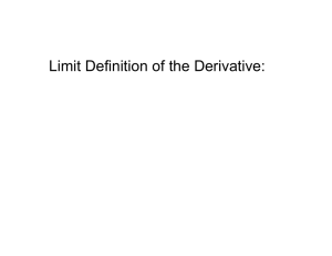 Limit Definition of the Derivative: