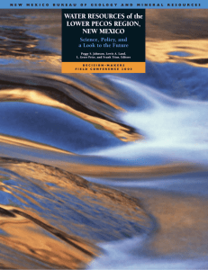 WATER RESOURCES of the LOWER PECOS REGION, NEW MEXICO Science, Policy, and