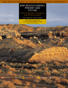 NEW MEXICO’S ENERGY, PRESENT AND FUTURE Policy, Production, Economics,