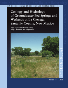 Geology and Hydrology of Groundwater-Fed Springs and Wetlands at La Cienega,