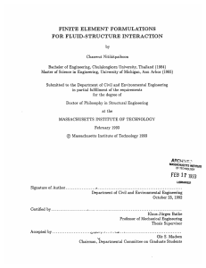 FINITE  ELEMENT  FORMULATIONS FOR  FLUID-STRUCTURE  INTERACTION