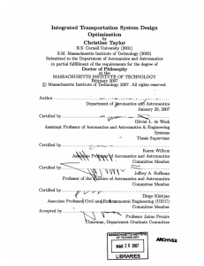 by Integrated  Transportation System  Design Optimization Christine Taylor