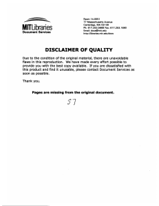 MITLibraries DISCLAIMER  OF  QUALITY