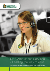 NHS Ambulance Services Delivering Urgent and Emergency Care