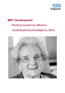 MDT Development - Working toward an effective multidisciplinary/multiagency team