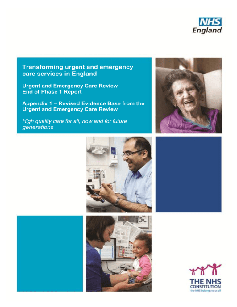 Transforming urgent and emergency care services in England