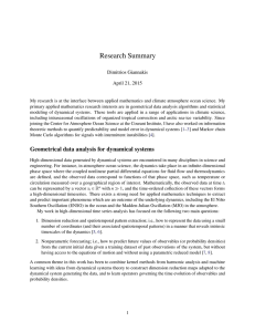 Research Summary Dimitrios Giannakis April 21, 2015