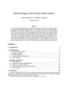 Option Hedging with Smooth Market Impact Tianhui Michael Li and Robert Almgren