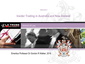 Insider Trading in Australia and New Zealand School of Law