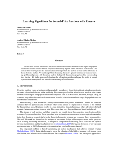 Learning Algorithms for Second-Price Auctions with Reserve Mehryar Mohri
