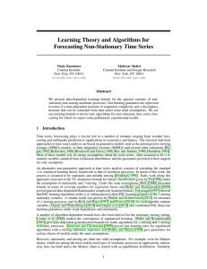 Learning Theory and Algorithms for Forecasting Non-Stationary Time Series