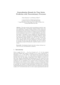 Generalization Bounds for Time Series Prediction with Non-stationary Processes Vitaly Kuznetsov