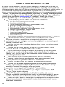 Checklist for Granting NASP-Approved CPD Credit