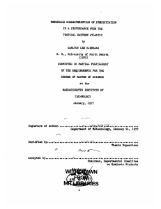 MESOSCALE CHARACTERISTICS (1970) DISTURBANCE EASTERN