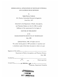 SEISMOLOGICAL  APPLICATIONS  OF  BOUNDARY  INTEGRAL by