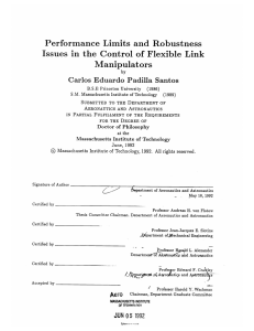 Performance  Limits  and  Robustness Manipulators