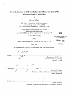 Several  Aspects  of  Polycrystalline  Ice ... Micromechanical  Modeling A.
