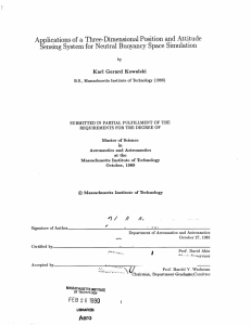 Applications  of  a Three-Dimensional  Position  and ... Sensing  System  for  Neutral  Buoyancy ...