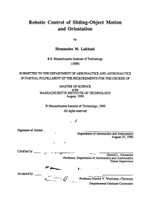 Robotic  Control  of  Sliding-Object  Motion by