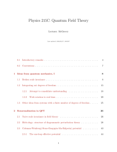 Physics 215C: Quantum Field Theory