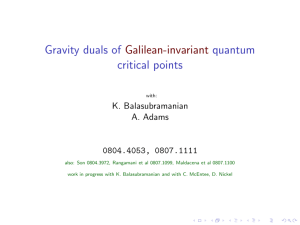 Gravity duals of quantum critical points Galilean-invariant