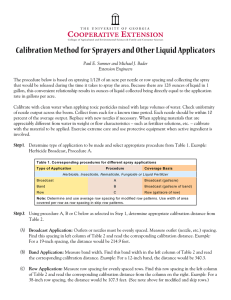 Calibration Method for Sprayers and Other Liquid Applicators