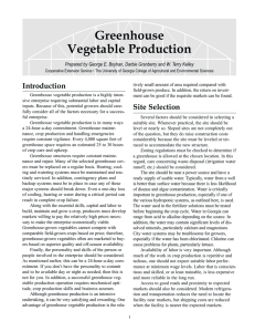 Greenhouse Vegetable Production Introduction