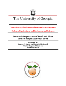 The University of Georgia Economic Importance of Food and Fiber