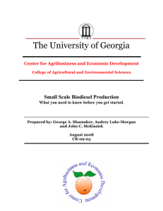 The University of Georgia Small Scale Biodiesel Production