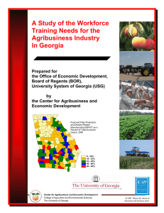 A Study of the Workforce Training Needs for the Agribusiness Industry In Georgia