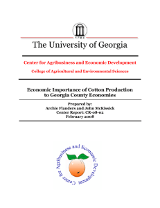 The University of Georgia  Economic Importance of Cotton Production