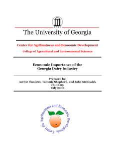 The University of Georgia  Economic Importance of the Georgia Dairy Industry