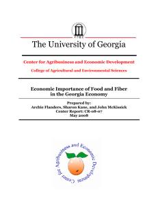 The University of Georgia  Economic Importance of Food and Fiber